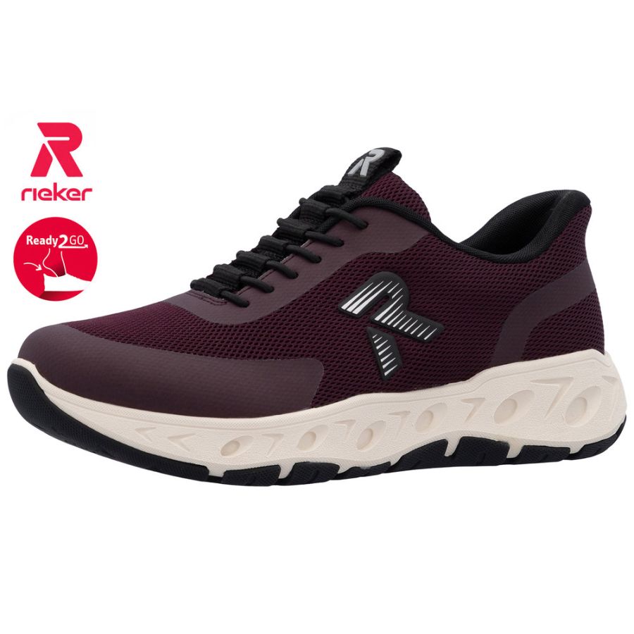 Rieker damsneakers Vinröd